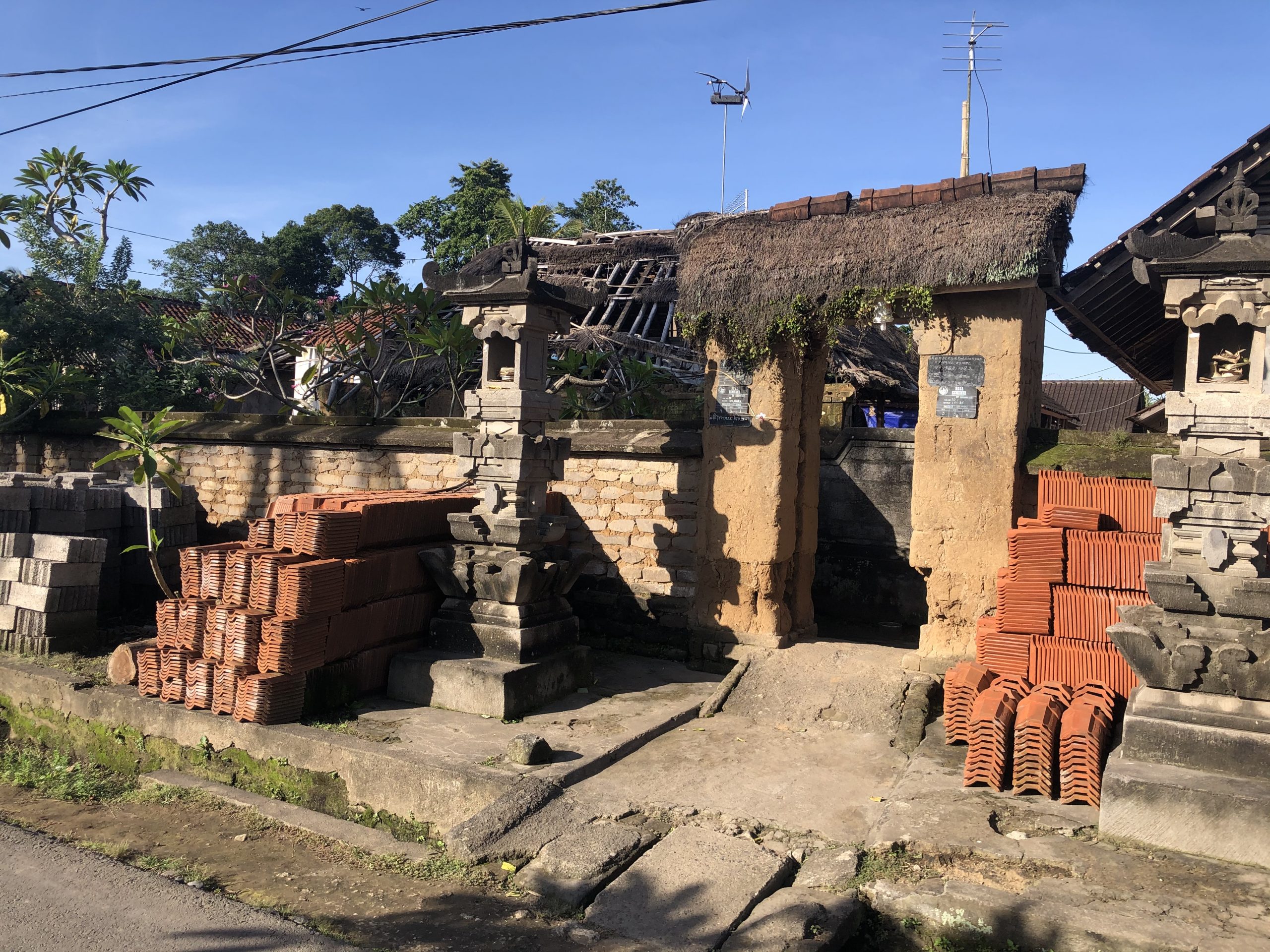 An arch in Bali, Indonesia made from cob