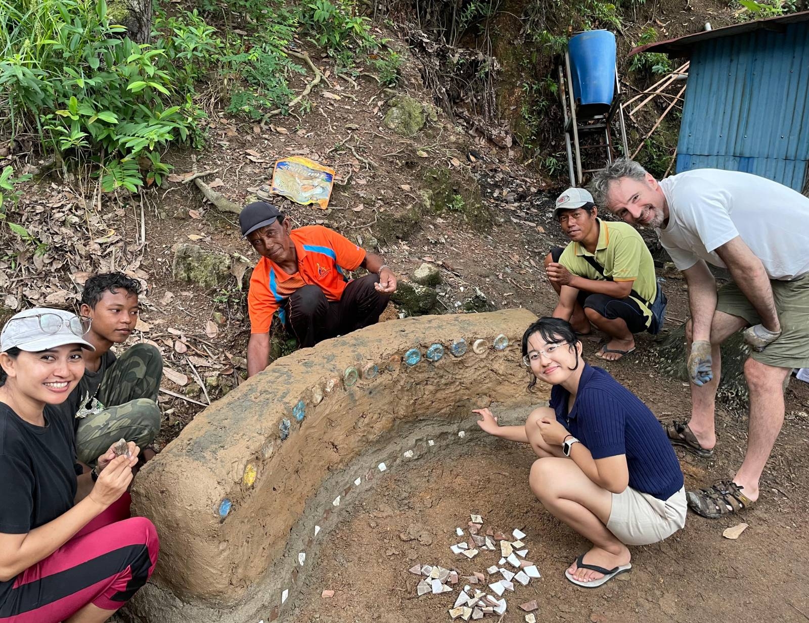 Layer cob on top of dry cement