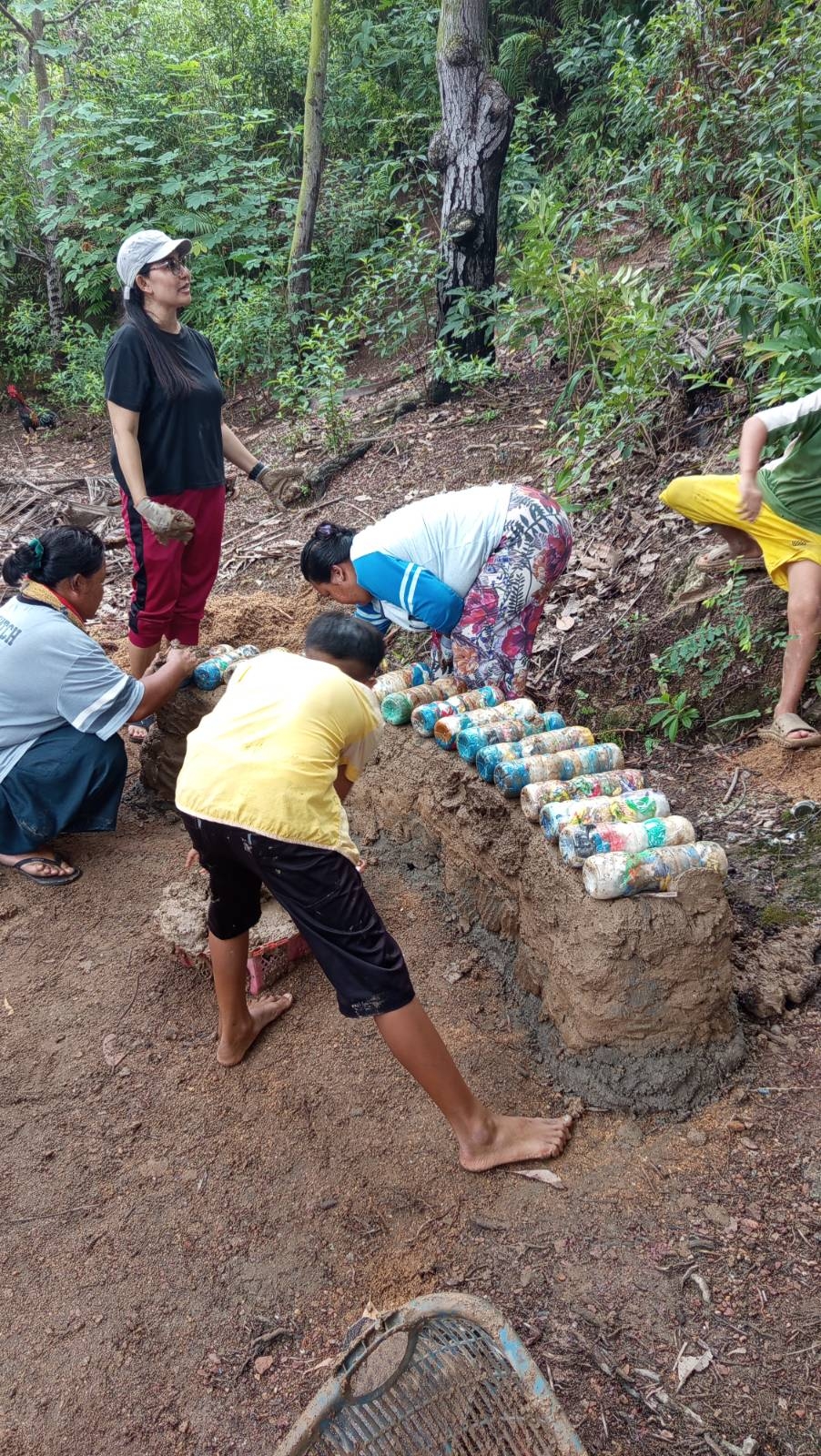 Add all bottles, let dry.