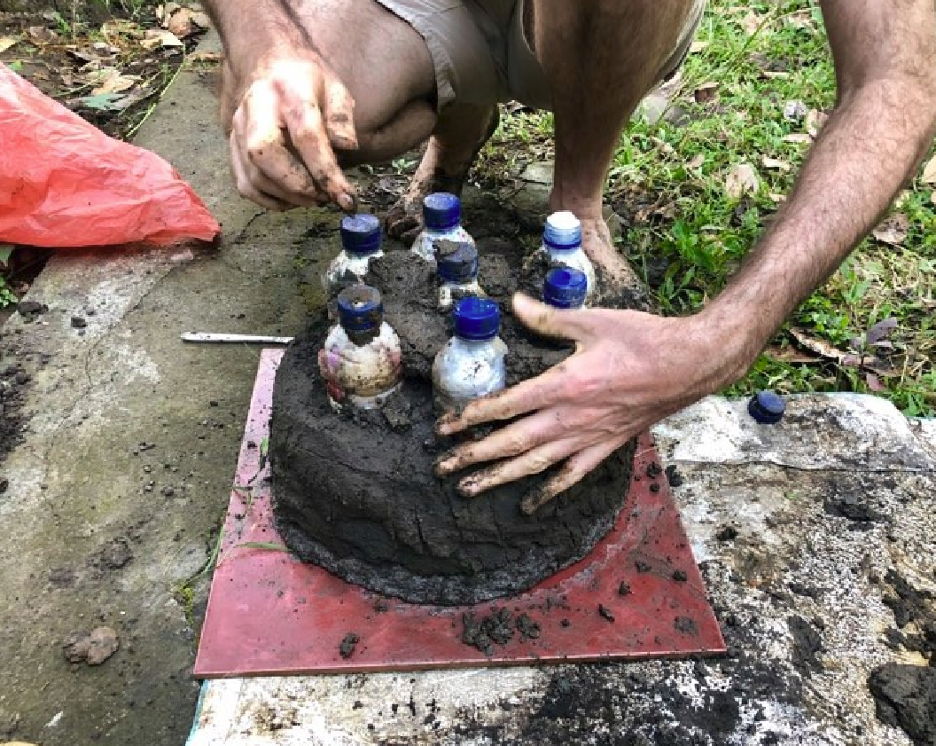 Layer cob on top of dry cement